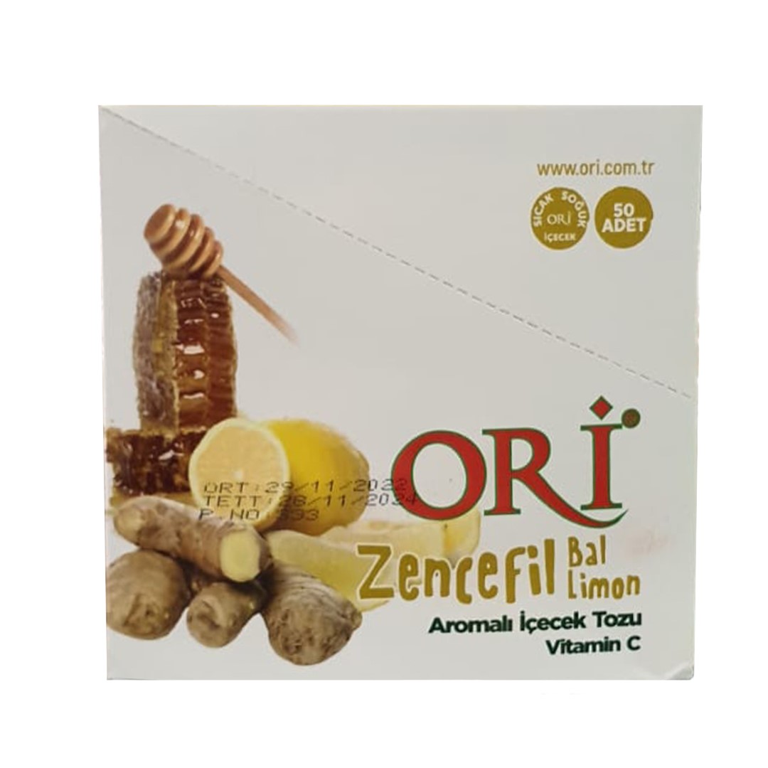 Ori Zencefil Bal Limon Aromalı İçecek Tozu (1 Kutu 50 Adet)