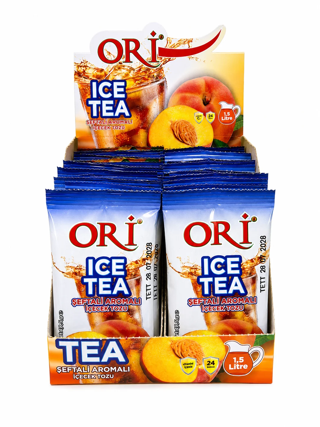 ORİ 9 gr Ice Tea Şeftali Aromalı İçecek Tozu 24'lü