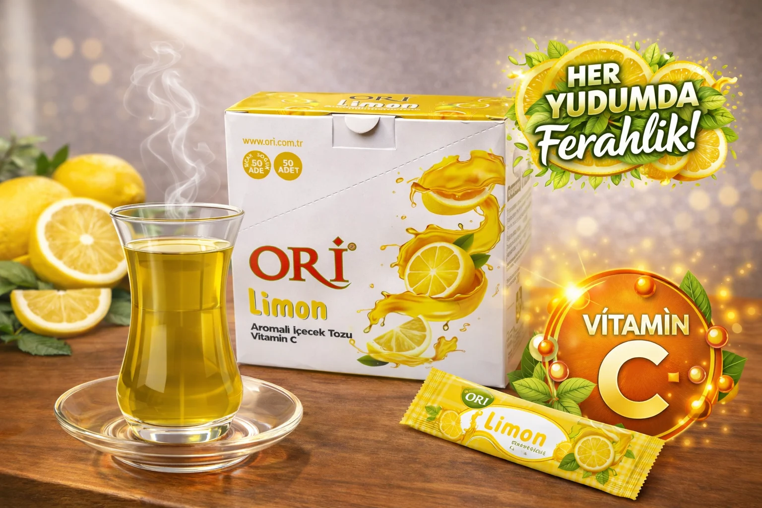 ORİ 1,5 gr Limon Aromalı İçecek Tozu 36'lı